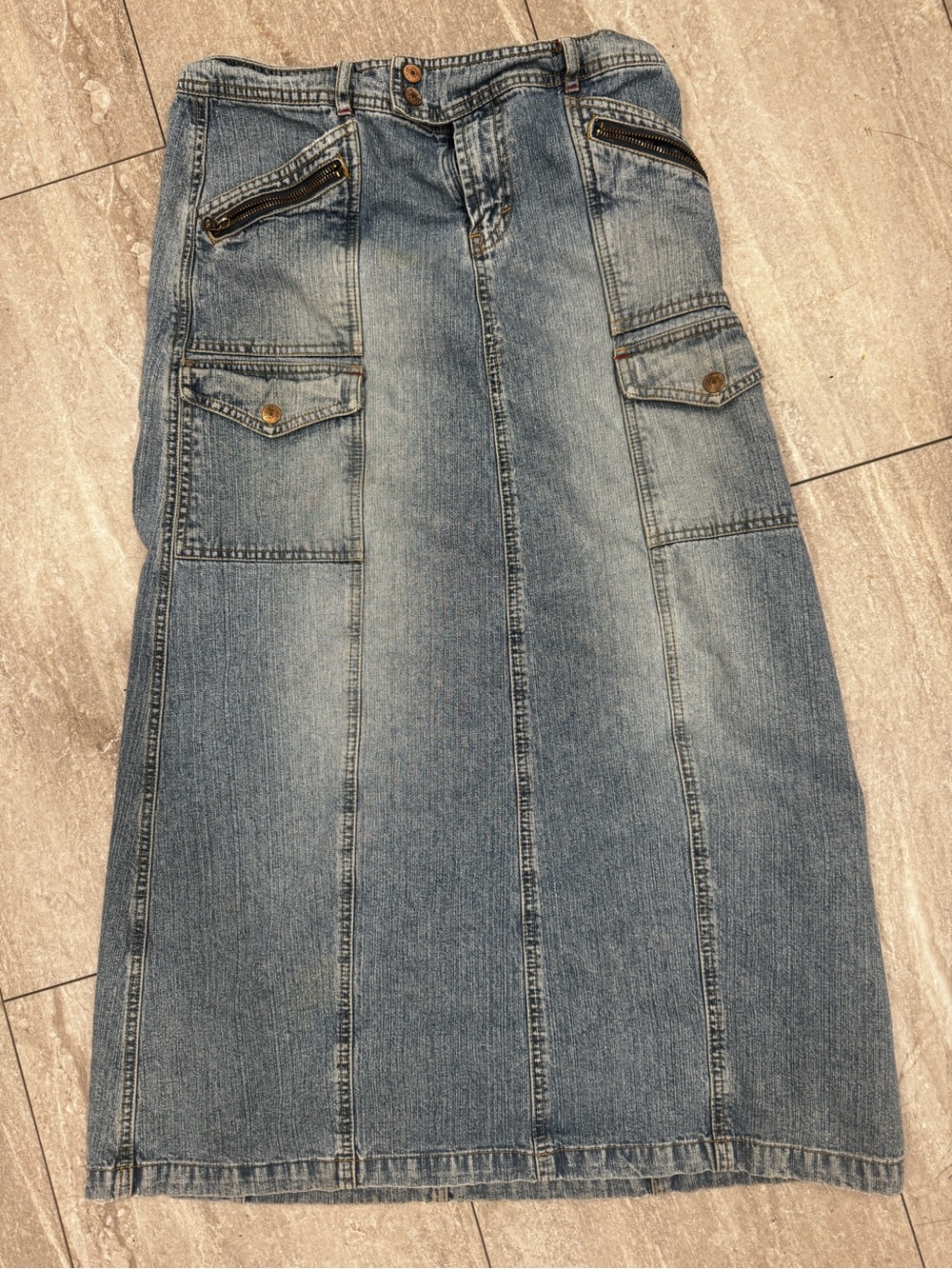 jeanstar Blue Denim Cargo Panel Skirt